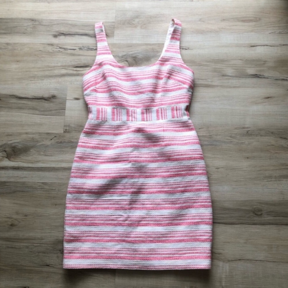 Trina Turk Pink and White Sheath Mini Dress